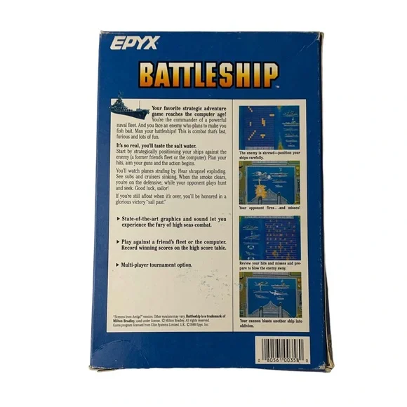 Battleship C64/128 Commodore 64 Retro PC Game Vintage Epyx 1988
